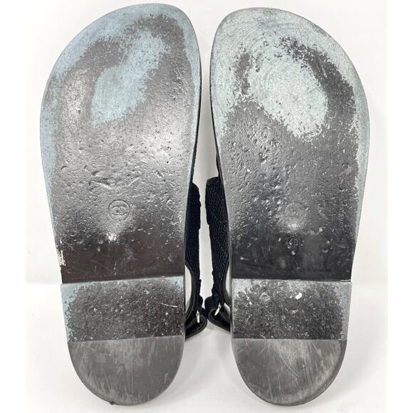 Chanel Dad Sandals Black Fabric CC Logo Size 40 EU - Picture 9 of 11